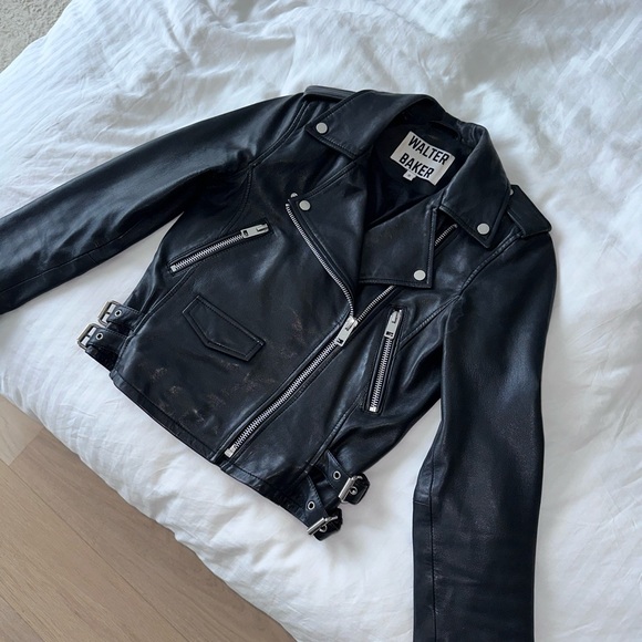 Walter Baker Black Leather Jacket - Picture 1 of 7